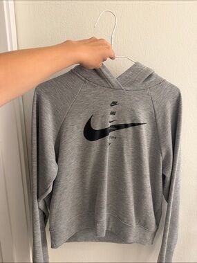Nike Gray Crewneck Sweatshirt with Black Swoosh Logo